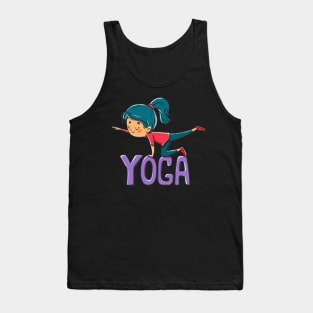 Cute Girl Doing Yoga Exercise Artwork Tank Top